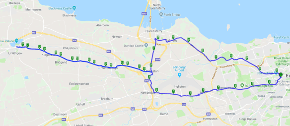 cycle-route from Edinburgh to Linlithgow and back