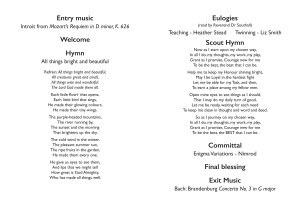 inside of LER order of service